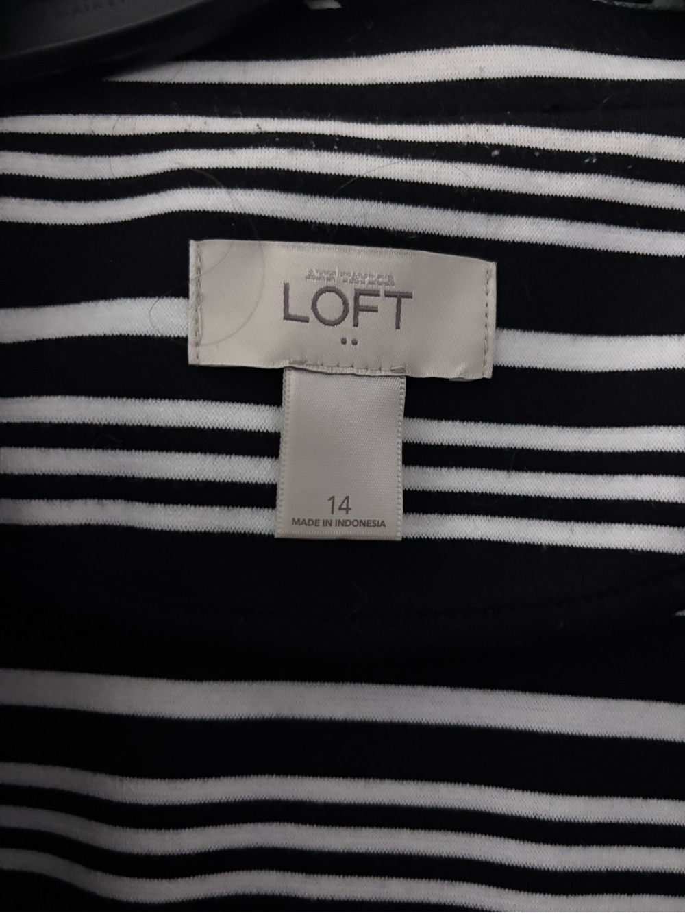 LOFT Black and White Striped blazer